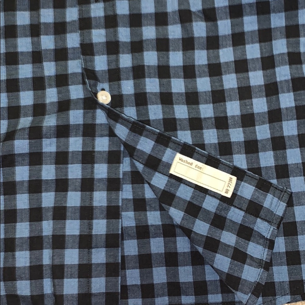 J crew classic fit black & blue block button down - Picture 4 of 4